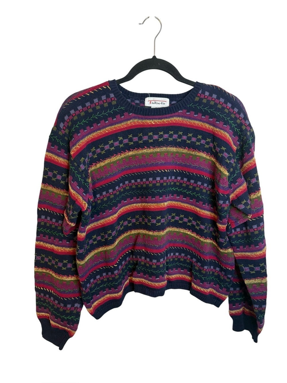 Talbots Vintage Multicolor Cotton Blend Cottagecore Grandma Sweater